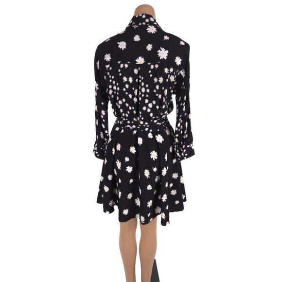 Maje Rafi Daisy Print Shirt Dress Size 1 S Womens Black Floral $445 - Picture 10 of 16